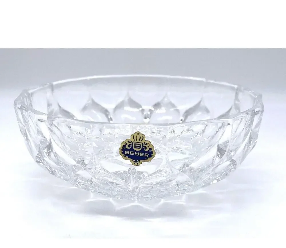 Beyer Bleikristall 24% Lead Crystal 7” Bowl Holiday Nut & Candy Dish